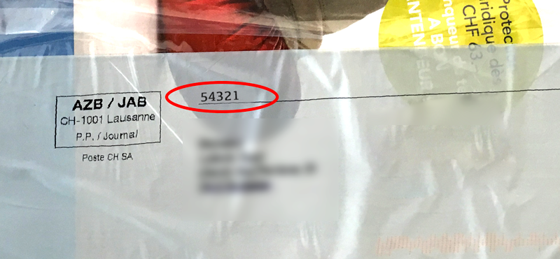 Numéero abonnement emballage plastique